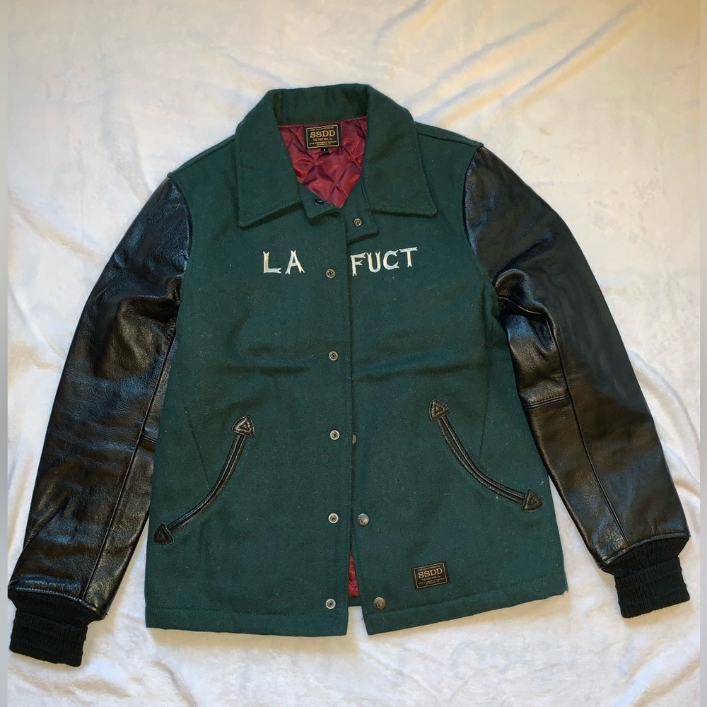 SSDD fuct street wear heritage Green and Black Varsity Jacket unisex